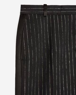 Pantalon tailleur droit à rayures noir