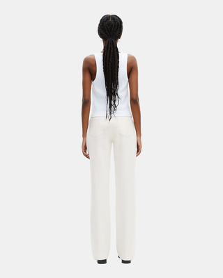 Pantalon large en coton ecru