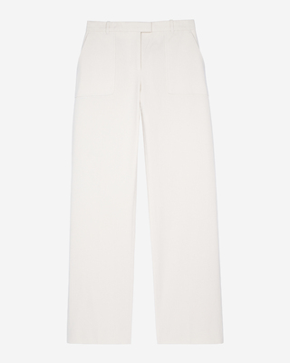 Pantalon large en coton ecru