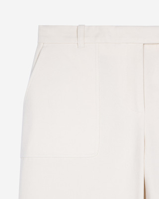 Pantalon large en coton ecru