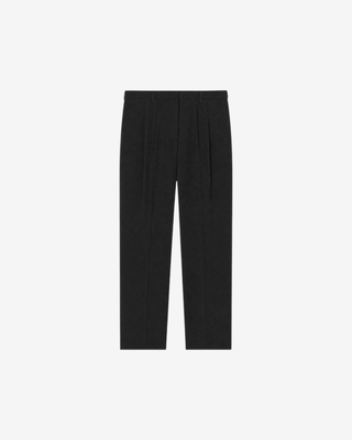 Pantalon de tailleur large en laine noir