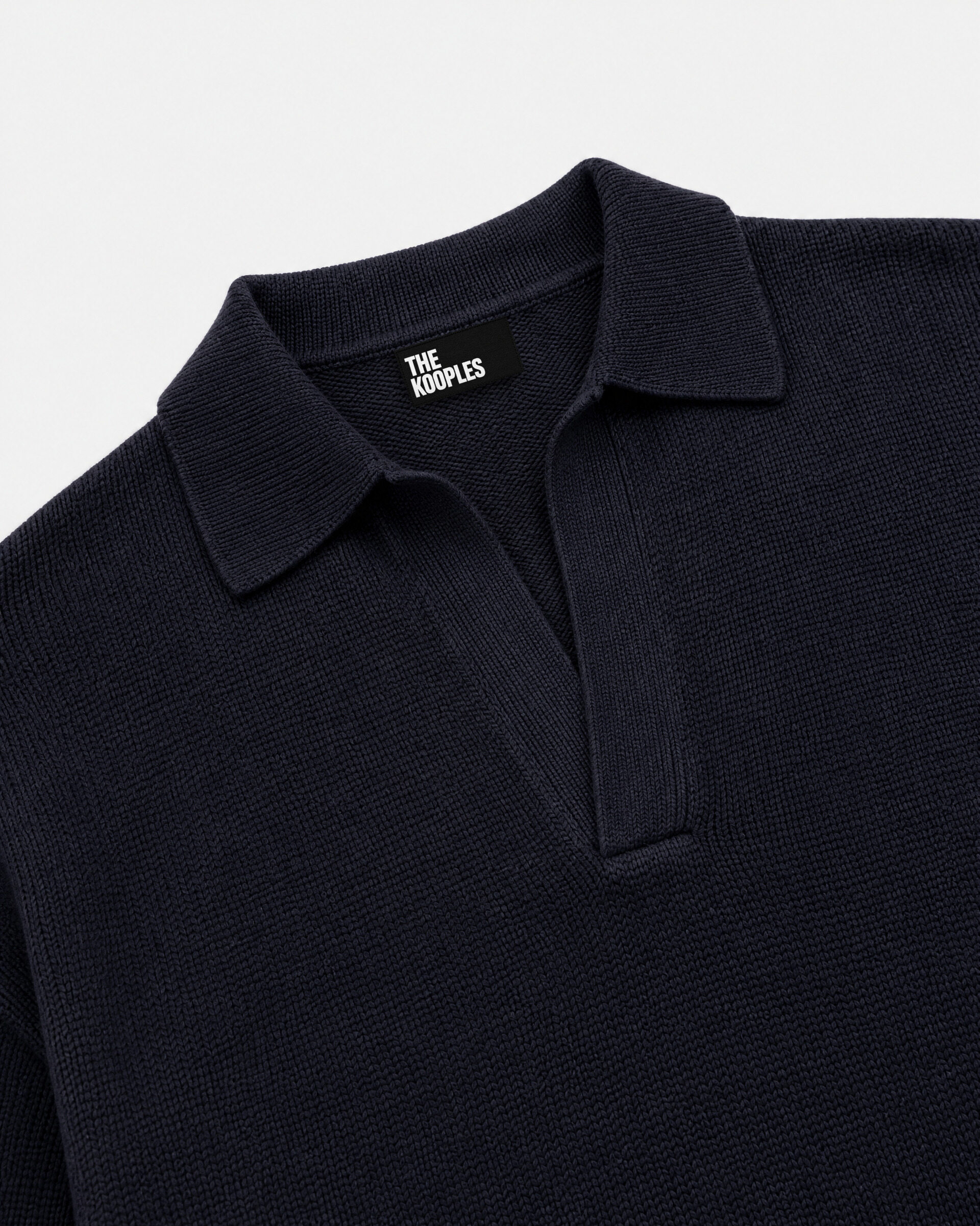 Pull col polo en laine marine