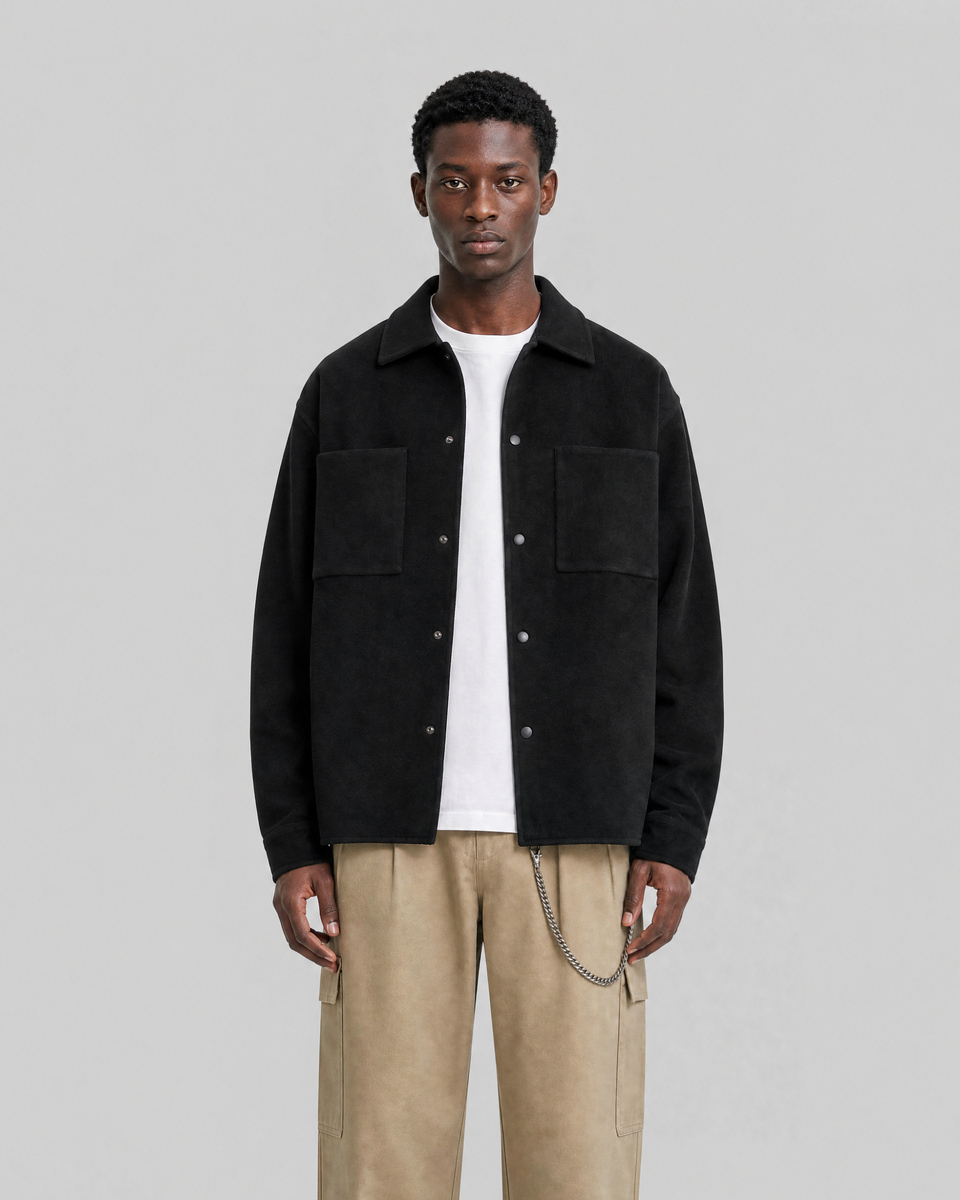 Blouson en laine  noir