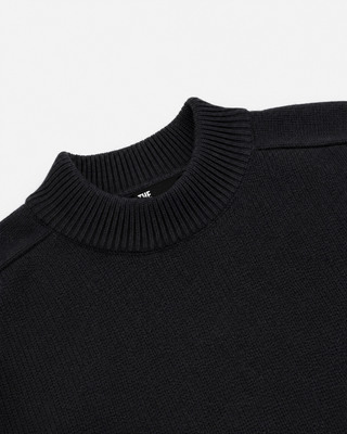 Pull col rond en laine noir