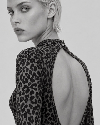 Body floqu&eacute; l&eacute;opard noir