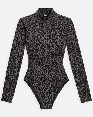 Body floqu&eacute; l&eacute;opard noir