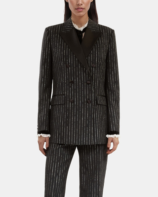 Veste tailleur &agrave; rayures noire
