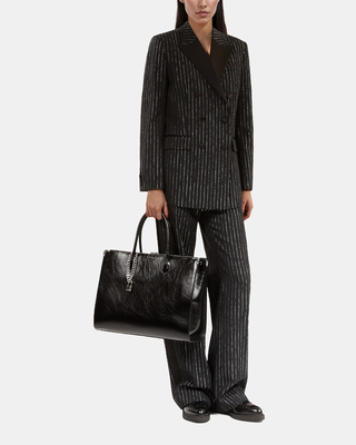 Veste tailleur &agrave; rayures noire