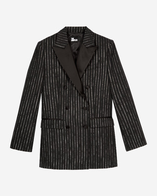 Veste tailleur &agrave; rayures noire