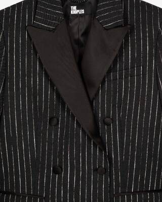 Veste tailleur &agrave; rayures noire