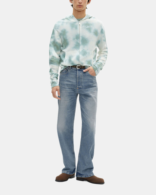 Cardigan en laine m&eacute;rinos tie and dye kaki
