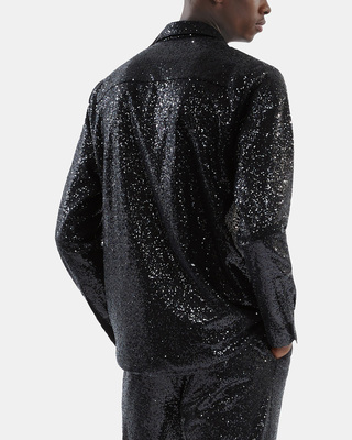 Chemise &agrave; sequins noire
