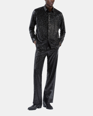 Chemise &agrave; sequins noire
