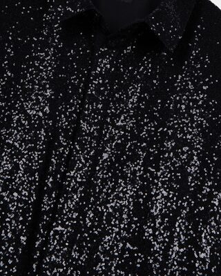 Chemise &agrave; sequins noire