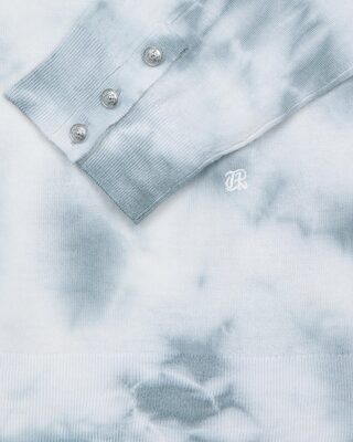 Pull en laine m&eacute;rinos tie and dye bleu
