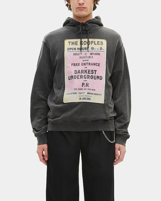 Sweatshirt &agrave; capuche et s&eacute;rigraphie noir