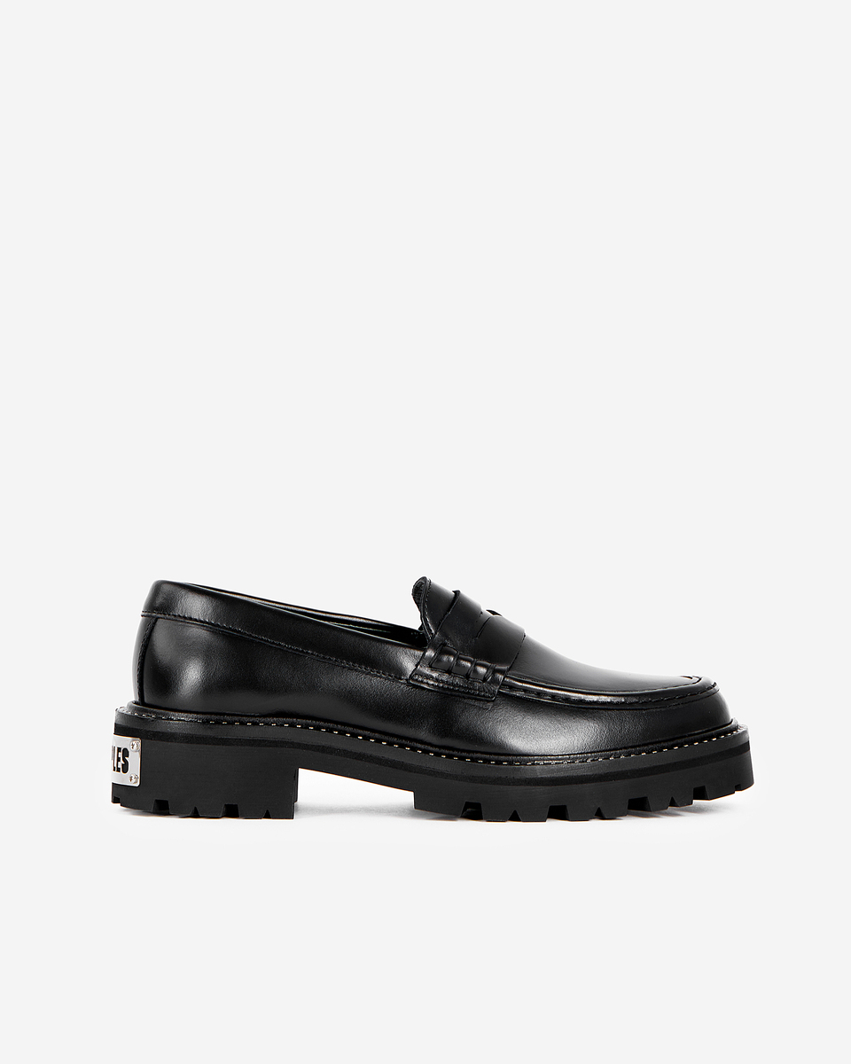Mocassins en cuir noirs