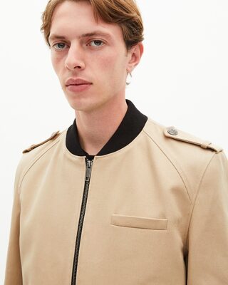 Blouson teddy en coton beige 