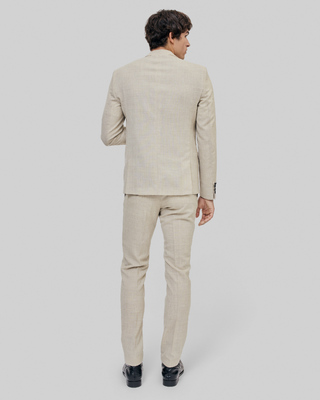 Veste de costume en laine coupe ajust&eacute;e beige