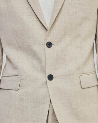 Veste de costume en laine coupe ajust&eacute;e beige