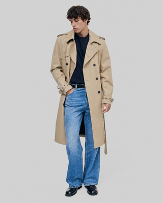 Trench coupe large beige
