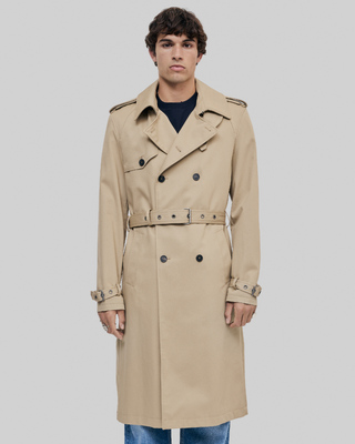Trench coupe large beige