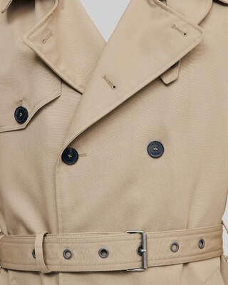 Trench coupe large beige