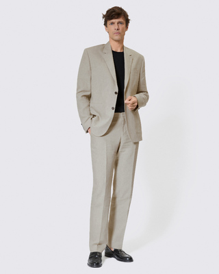 Veste de costume en lin beige
