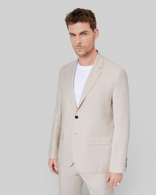 Veste de costume en coton lin beige