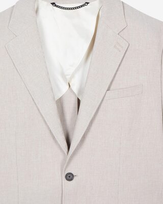 Veste de costume en coton lin beige