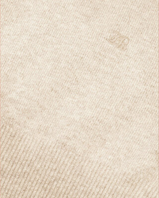 Pull col roul&eacute; en cachemire beige