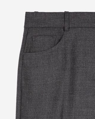 Pantalon tailleur bootcut en laine gris fonc&eacute;