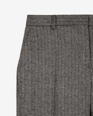 Pantalon tailleur droit &agrave; chevrons lurex dor&eacute; et noir