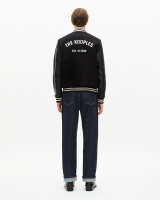 Blouson en laine varsity noir