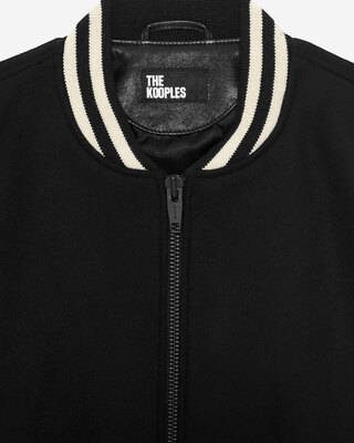 Blouson en laine varsity noir