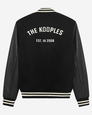 Blouson en laine varsity noir