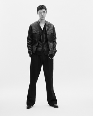 Veste en cuir noire