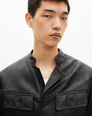 Veste en cuir noire