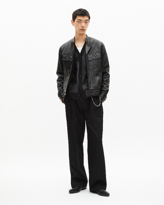 Veste en cuir noire