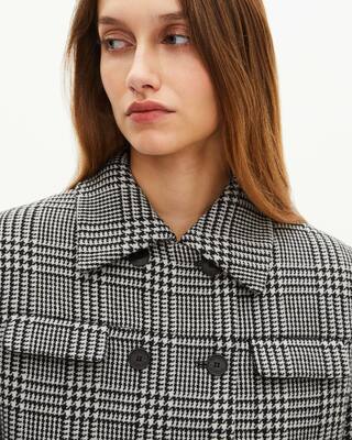 Veste &agrave; motif Prince de Galles noir et blanc