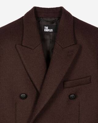 Manteau long en laine marron