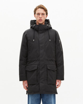 Parka &agrave; traitement d&eacute;perlant grise