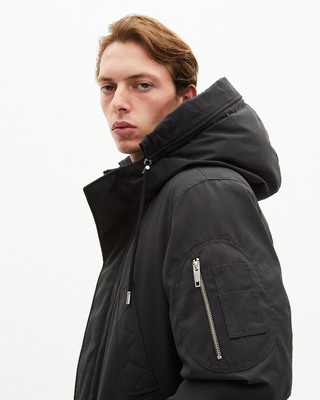 Parka &agrave; traitement d&eacute;perlant grise