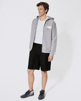 Sweatshirt zipp&eacute; avec s&eacute;rigraphie noir