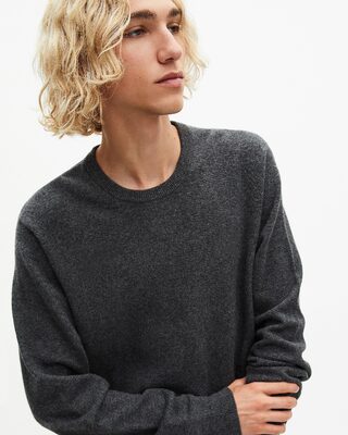Pull col rond en cachemire gris