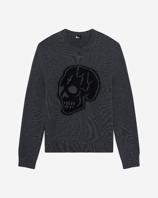 Pull t&ecirc;te de mort gris clair