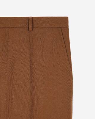 Pantalon de costume droit en laine marron