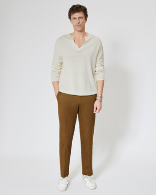 Pull col tunisien beige