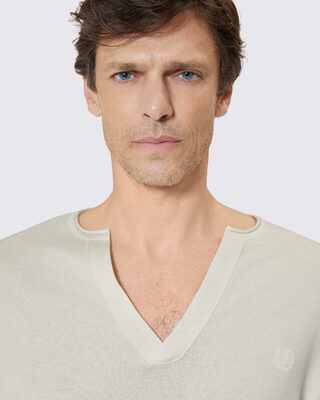 Pull col tunisien beige