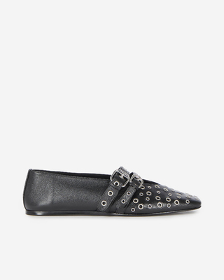 Ballerines avec studs en cuir noire